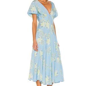 Free People Laura Blue Floral Dress XS